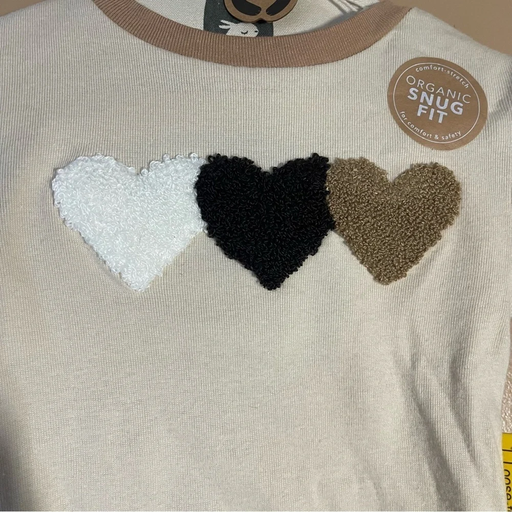 Heart Print Kids Pajamas Set Organic cotton 2T